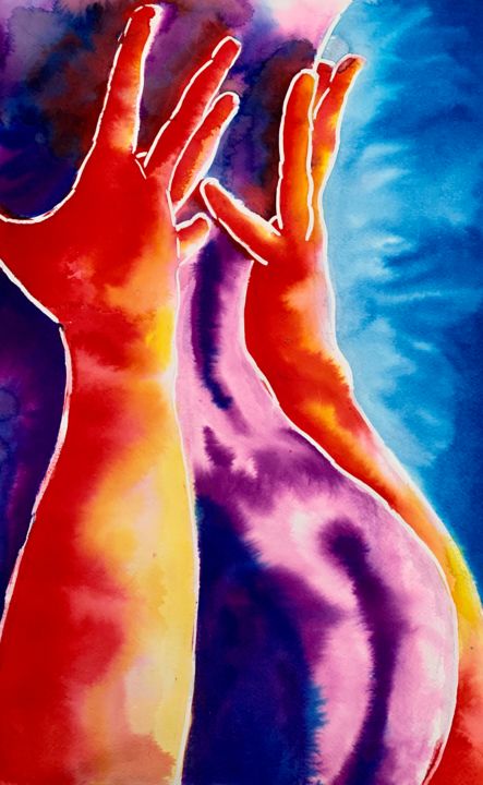 Painting titled "Naked star" by Barbara Carretta (Barbarasoulart), Original Artwork, Watercolor