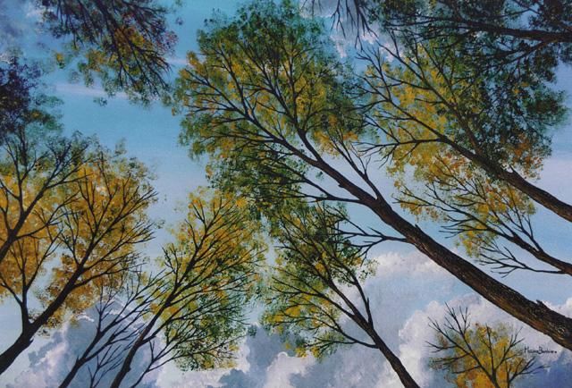 Pittura intitolato "Verso il cielo" da Marina Barbiero-Occhi Pinti, Opera d'arte originale,
