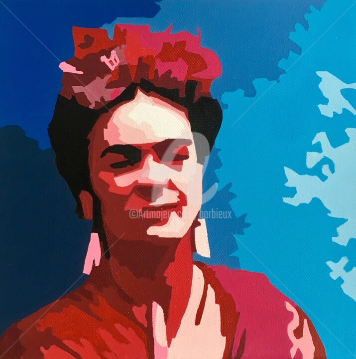 Pintura titulada "Frida Kahlo" por Adri Barbieux, Obra de arte original, Acrílico Montado en Panel de madera