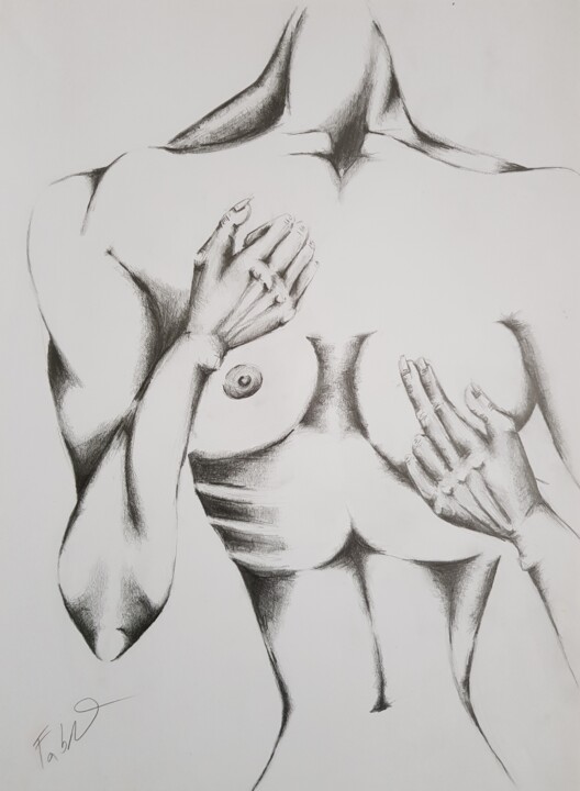 Drawing titled "Body" by Barbora Fabova, Original Artwork, Pencil