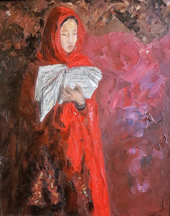 Pintura titulada "Lectura" por Elena Pokasanieva, Obra de arte original, Oleo