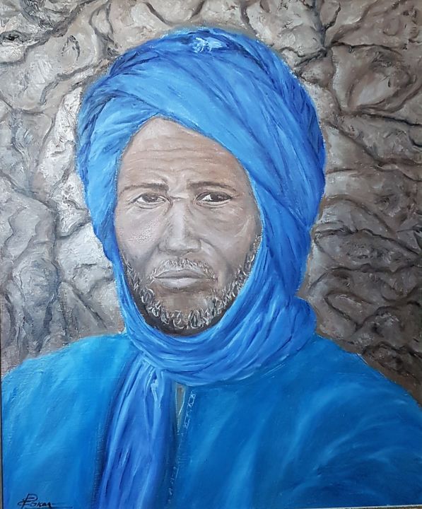 Pintura titulada "Tuareg" por Elena Pokasanieva, Obra de arte original, Oleo