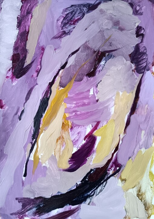 Malerei mit dem Titel "Violet II" von Yuliya Bardun, Original-Kunstwerk, Öl