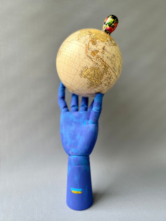 Sculpture titled "Our world without r…" by Eugene Baraban, Original Artwork, Wood