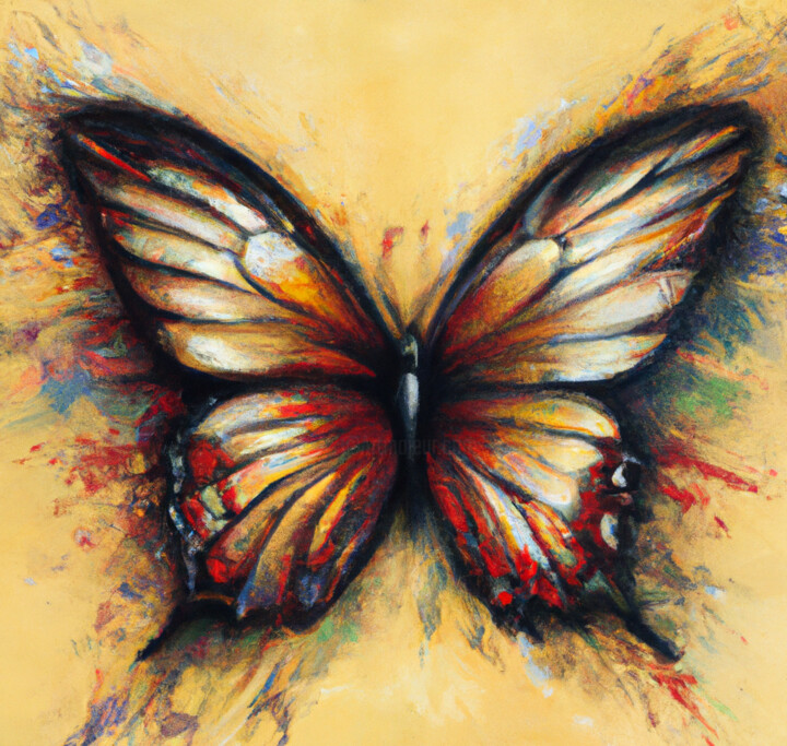Digital Arts titled "Butterfly" by Barış Özgültekin, Original Artwork, Digital Painting