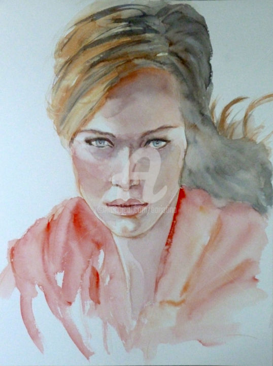 Painting titled "Anna" by Karmailo, Original Artwork, Watercolor