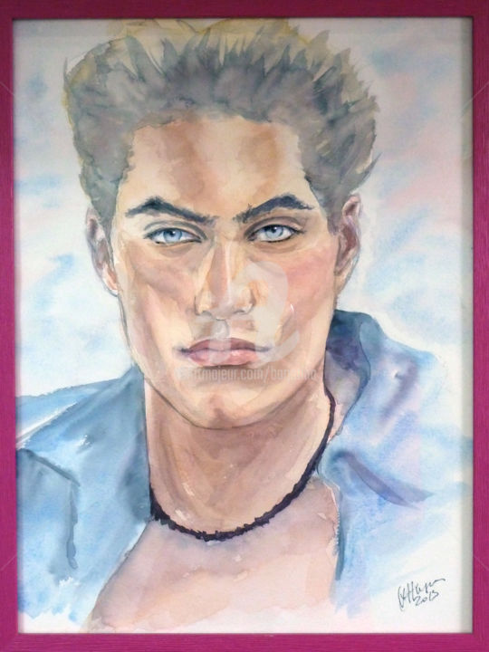 Peinture intitulée "Marlon" par Karmailo, Œuvre d'art originale, Aquarelle