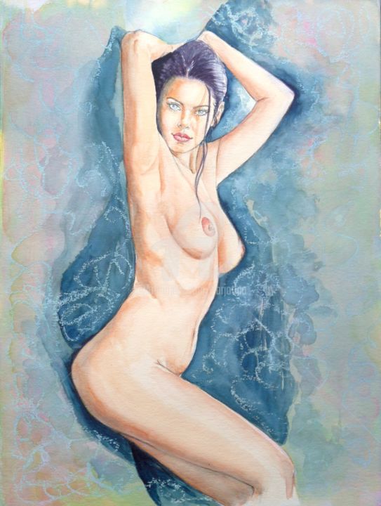Painting titled "Raylene" by Karmailo, Original Artwork, Ink