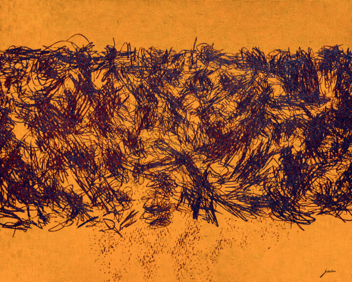 Pintura titulada "The Field of Eisens…" por Ihar Barkhatkou, Obra de arte original, Oleo Montado en Bastidor de camilla de m…