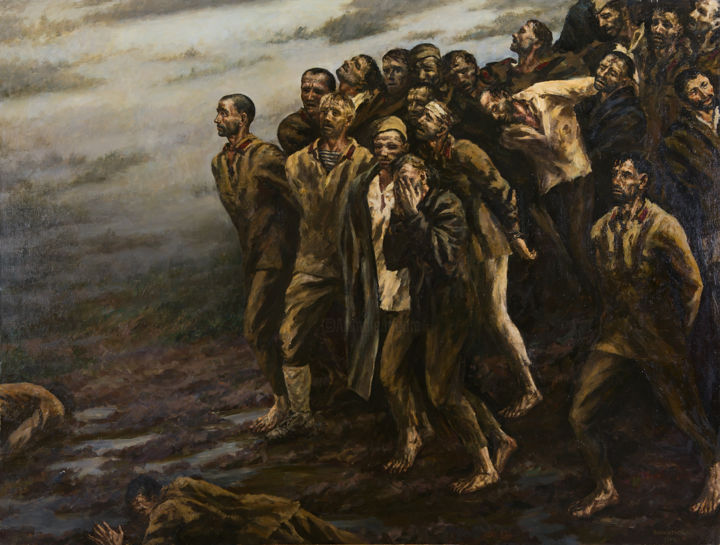 Картина под названием "Prisoners of War" - Igor Barkhatkov, Подлинное произведение искусства, Масло