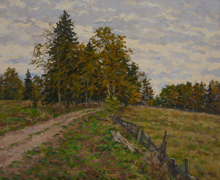 Painting titled "Road to Chauka Dacha" by Igor Barkhatkov, Original Artwork, Oil
