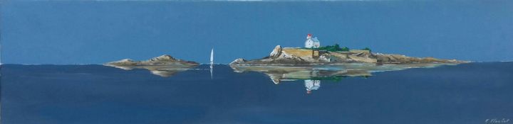 Painting titled "Reflets d Harbour" by Flachet, Original Artwork