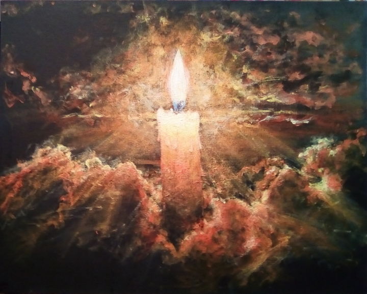 Painting titled "Fire and light" by Alexashka, Original Artwork, Acrylic