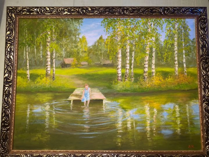 Painting titled "Природа 9" by Leonid Malshakov, Original Artwork, Oil