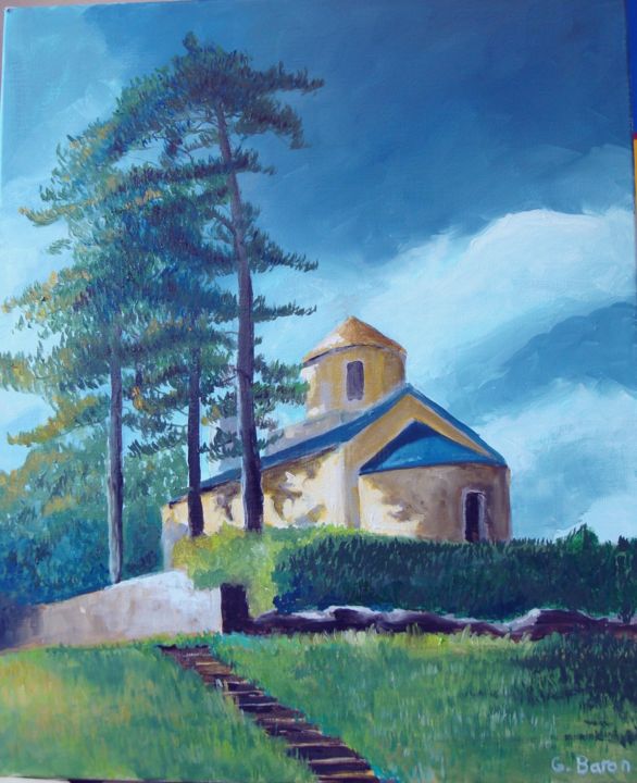 Painting titled "la chapelle" by Baron, Original Artwork, Oil