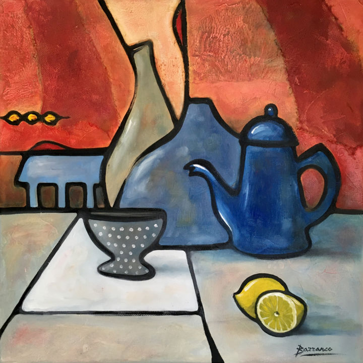 제목이 "Café citron"인 미술작품 René Barranco로, 원작, 기름