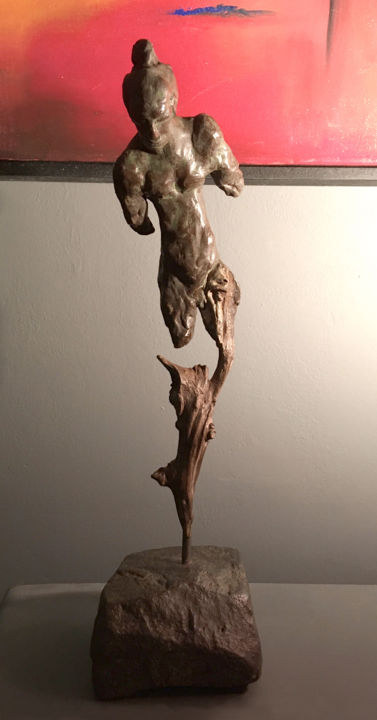 Sculpture intitulée "Le Ronin" par René Barranco, Œuvre d'art originale, Argile