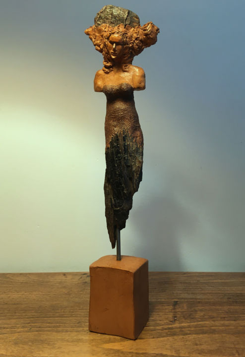 Sculpture intitulée "Fossilia" par René Barranco, Œuvre d'art originale, Argile