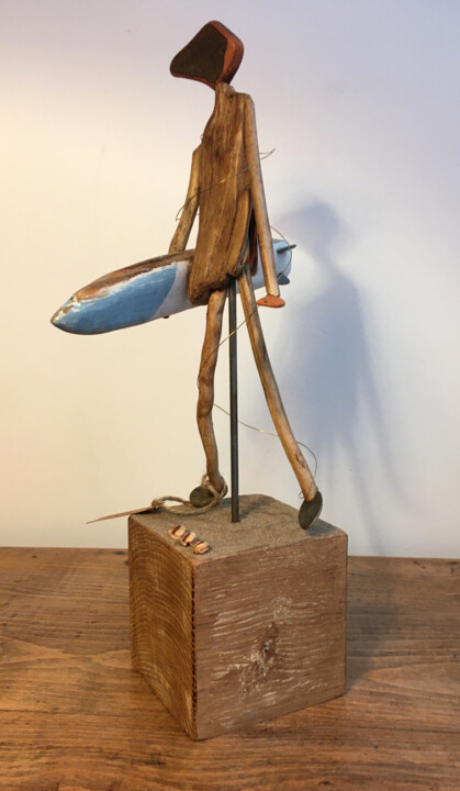 Sculpture intitulée "Brice" par René Barranco, Œuvre d'art originale, Bois