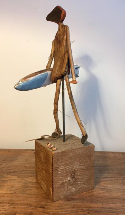 Sculpture titled "Brice" by René Barranco, Original Artwork, Wood