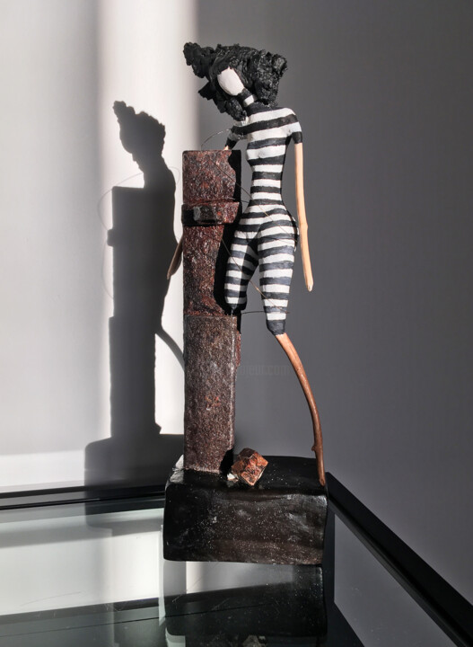 Escultura titulada "Zébra" por René Barranco, Obra de arte original, Arcilla
