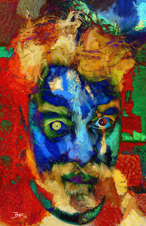 Digitale Kunst mit dem Titel "Self Portrait" von Barry Farley Visual Arts, Original-Kunstwerk, Digitale Malerei Auf Andere s…