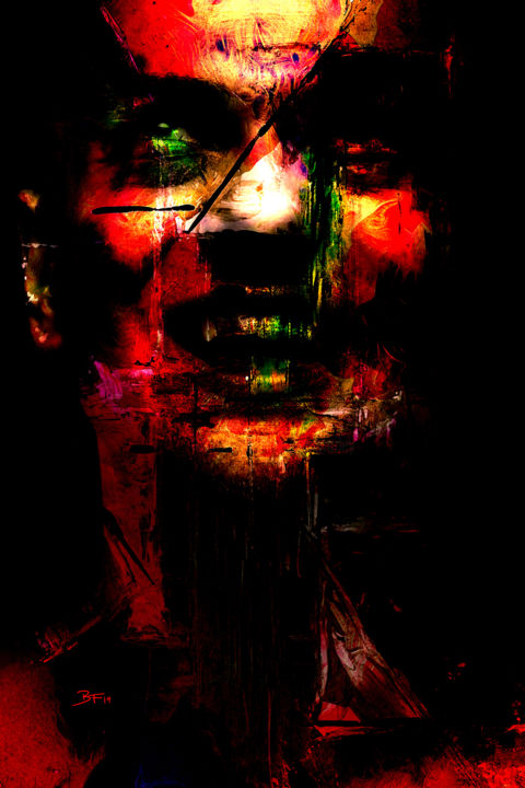 Arte digital titulada "Woes of the Soul Da…" por Barry Farley Visual Arts, Obra de arte original, Pintura Digital Montado en…