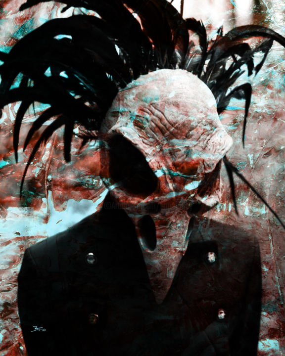 Arts numériques intitulée "Death Personified" par Barry Farley Visual Arts, Œuvre d'art originale, Peinture numérique Monté…