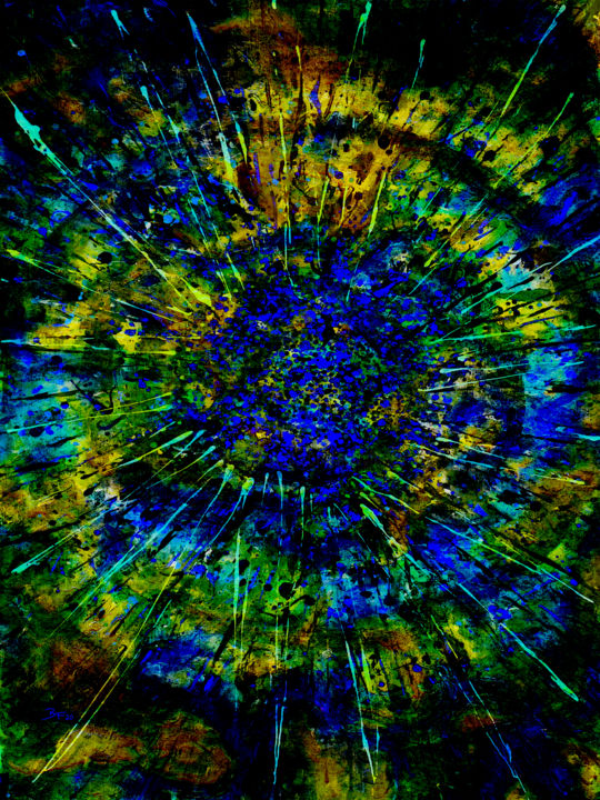 Цифровое искусство под названием "Blue Illusion" - Barry Farley Visual Arts, Подлинное произведение искусства, Цифровая живо…