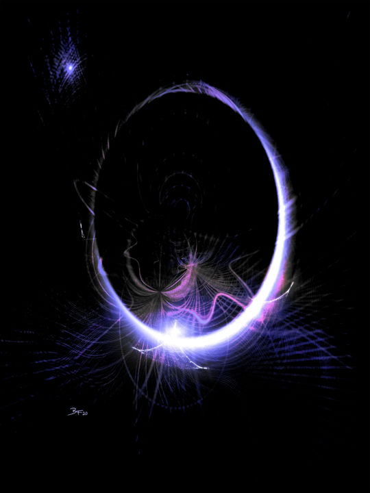 Digital Arts titled "Quantum Communicati…" by Barry Farley Visual Arts, Original Artwork, Digital Painting Mounted on Other…