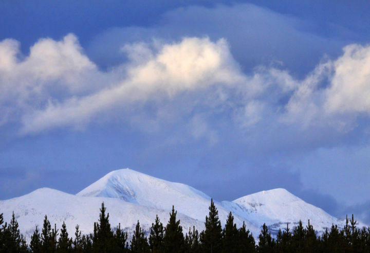 Photography titled "Mountains Reflected" by Barry Greff, Original Art,