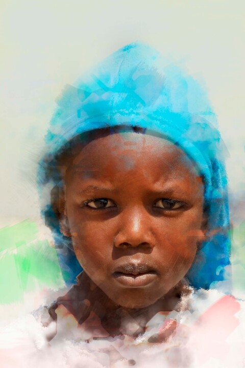 Fotografía titulada "Namibia child" por Bart Debo, Obra de arte original, Fotografía digital