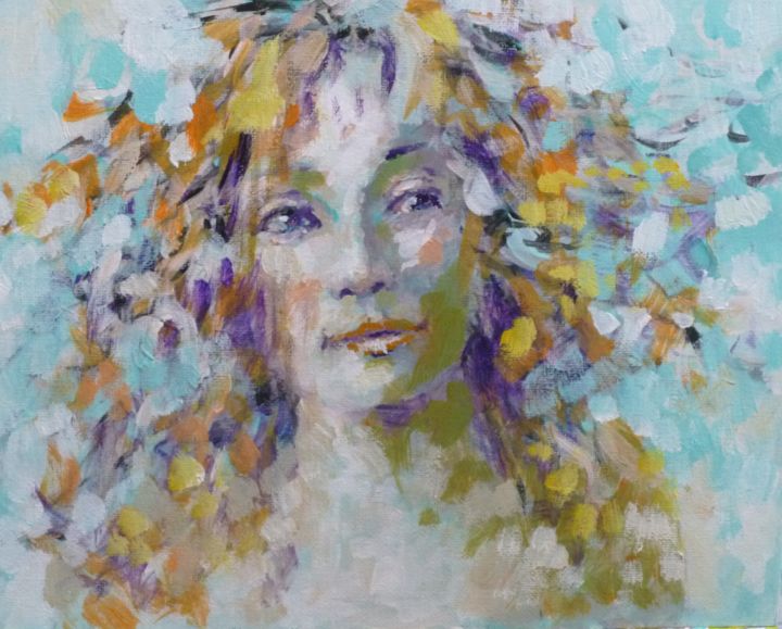 Painting titled "Marie" by Bart Buijsen, Original Artwork, Acrylic