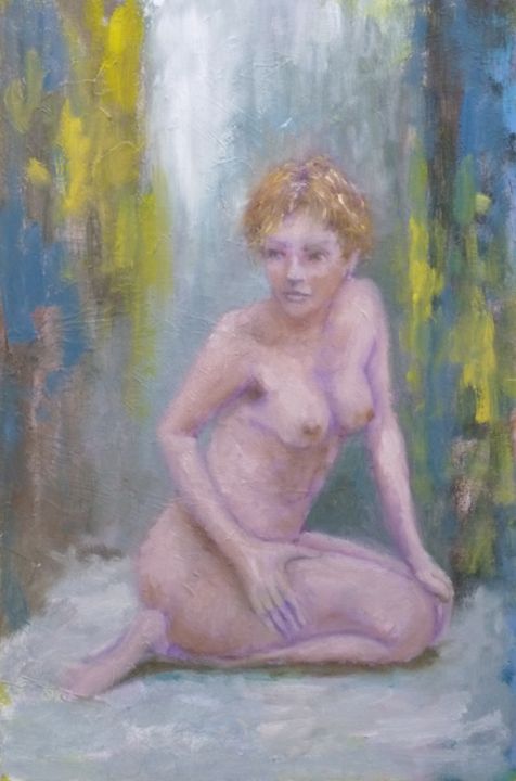 Peinture intitulée "Girl next door." par Bart Buijsen, Œuvre d'art originale, Huile
