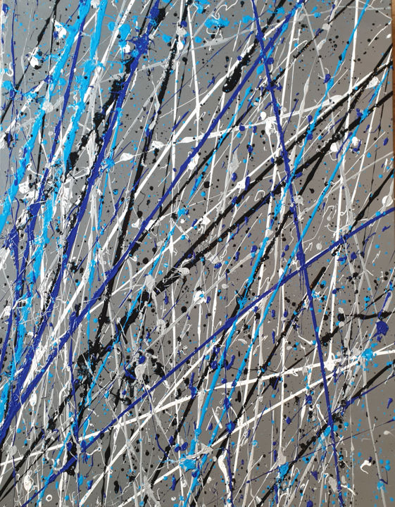Malerei mit dem Titel "blue jay" von Barteu, Original-Kunstwerk, Acryl