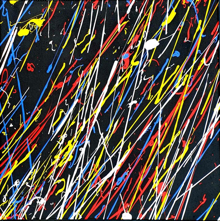 Картина под названием "Galaxy n4" - Barteu, Подлинное произведение искусства, Акрил Установлен на Деревянная рама для носилок