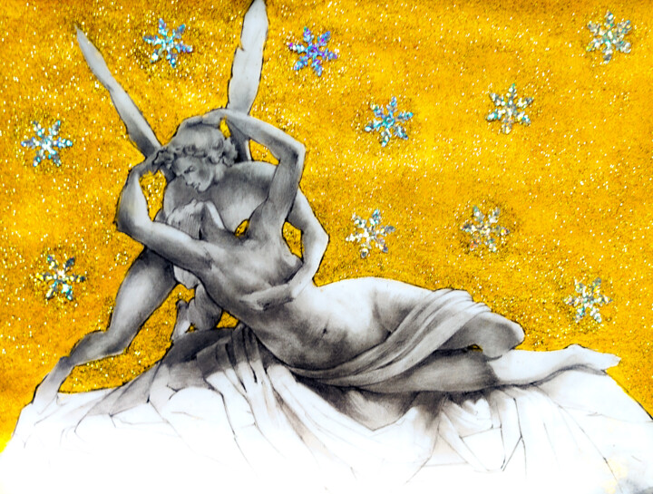 「Amor i Psyche」というタイトルの描画 Bartłomiej Piszczekによって, オリジナルのアートワーク, 鉛筆