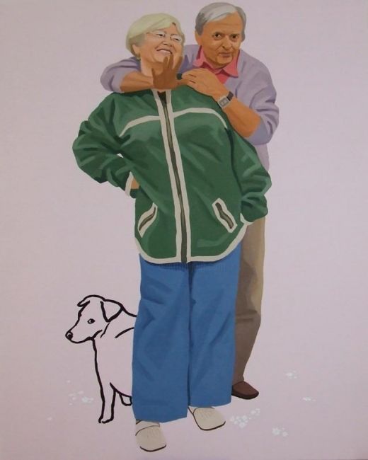 Peinture intitulée "My parents with Mis…" par Bartosz Kolata, Œuvre d'art originale