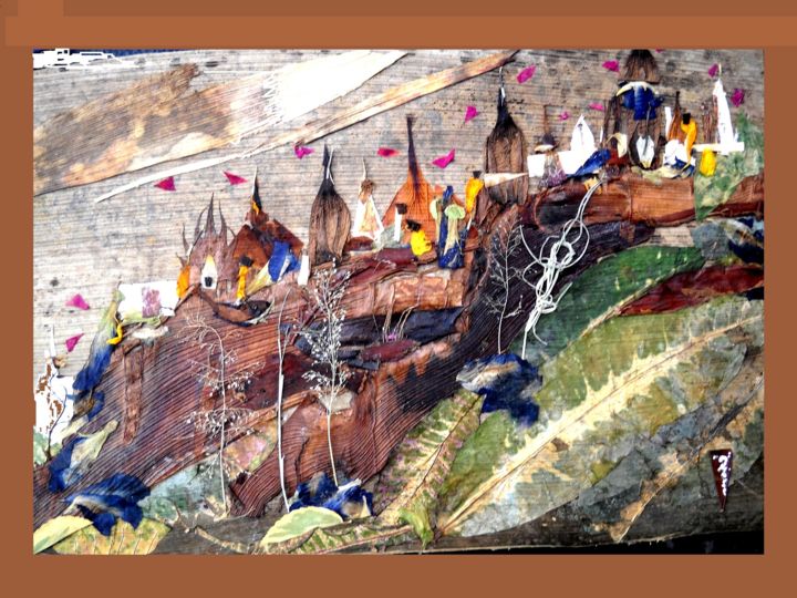 Collages titled "Place for spiritual…" by Basant Soni, Original Artwork
