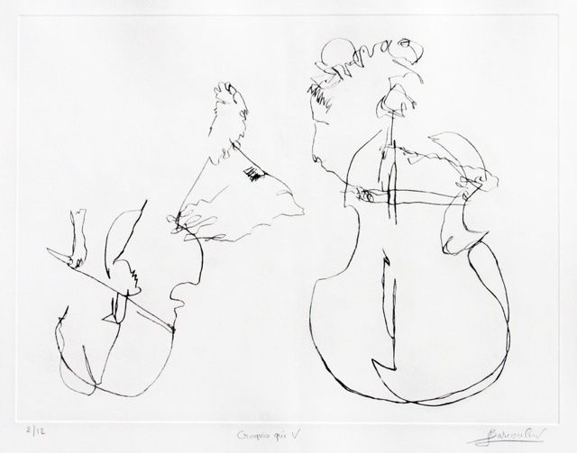 Gravures & estampes intitulée "Croquis-Qui V" par Lionel Bascoulard, Œuvre d'art originale