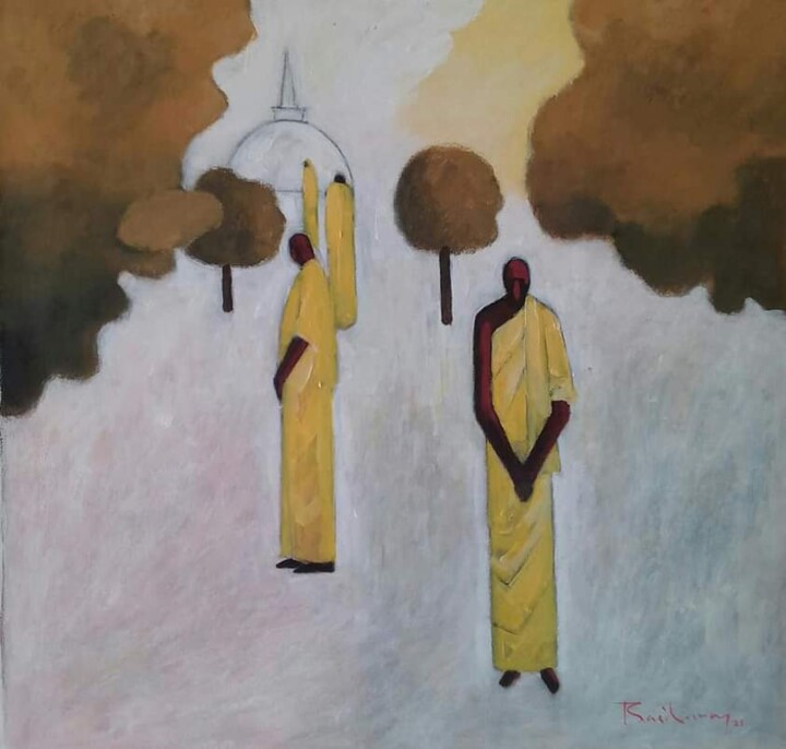Painting titled "Clarity in Mind - I…" by Basil Cooray, Original Artwork, Acrylic Mounted on Wood Stretcher frame