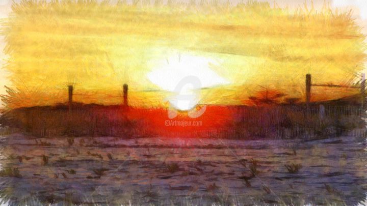 Dessin intitulée "sunrise-pencil.jpg" par Basilo Enesto, Œuvre d'art originale