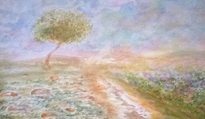 Painting titled "Paysage" by Baskarane Saint Ange, Original Artwork