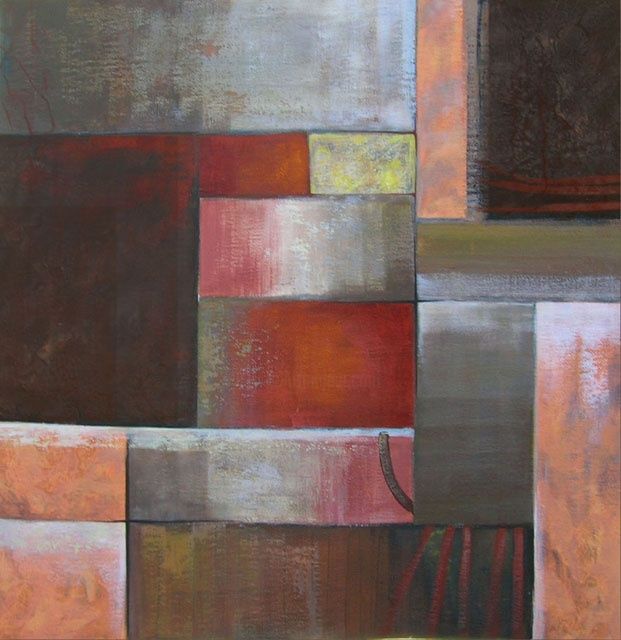 Painting titled "Abstract composition" by Natalia Basova, Original Artwork, Oil