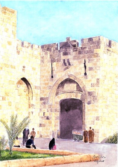 Painting titled "jaffa gate" by Bassel Olabi, Original Artwork
