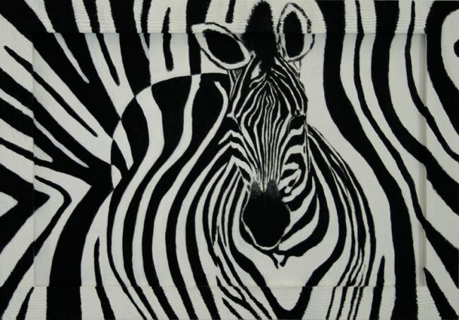 "Zebra 2" başlıklı Tablo Bassel Olabi tarafından, Orijinal sanat, Petrol