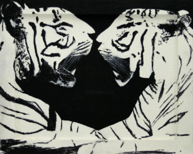 Peinture intitulée "siberians" par Bassel Olabi, Œuvre d'art originale, Huile