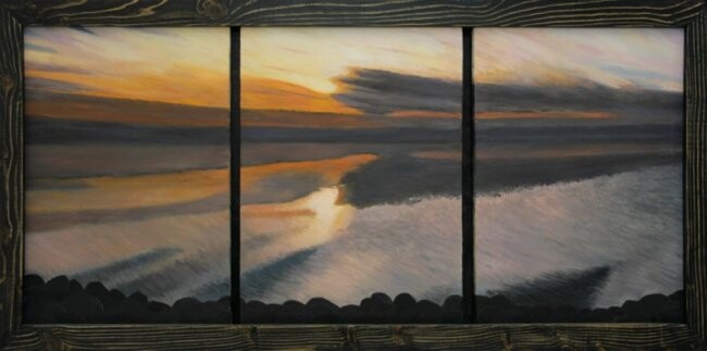 Peinture intitulée "Sunset" par Bassel Olabi, Œuvre d'art originale, Huile