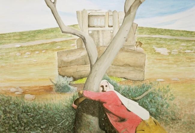 Painting titled "The Palestenian & T…" by Bassel Olabi, Original Artwork, Oil