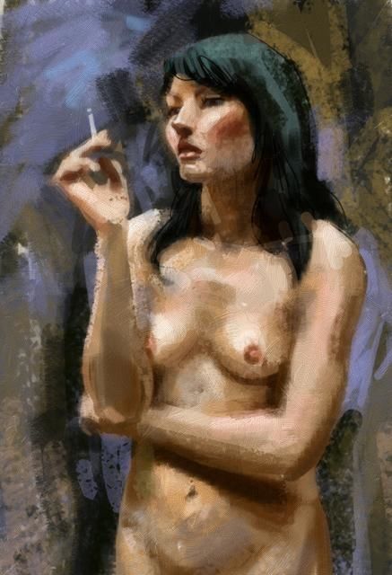 Painting titled "Simone" by Bastien Millan, Original Artwork